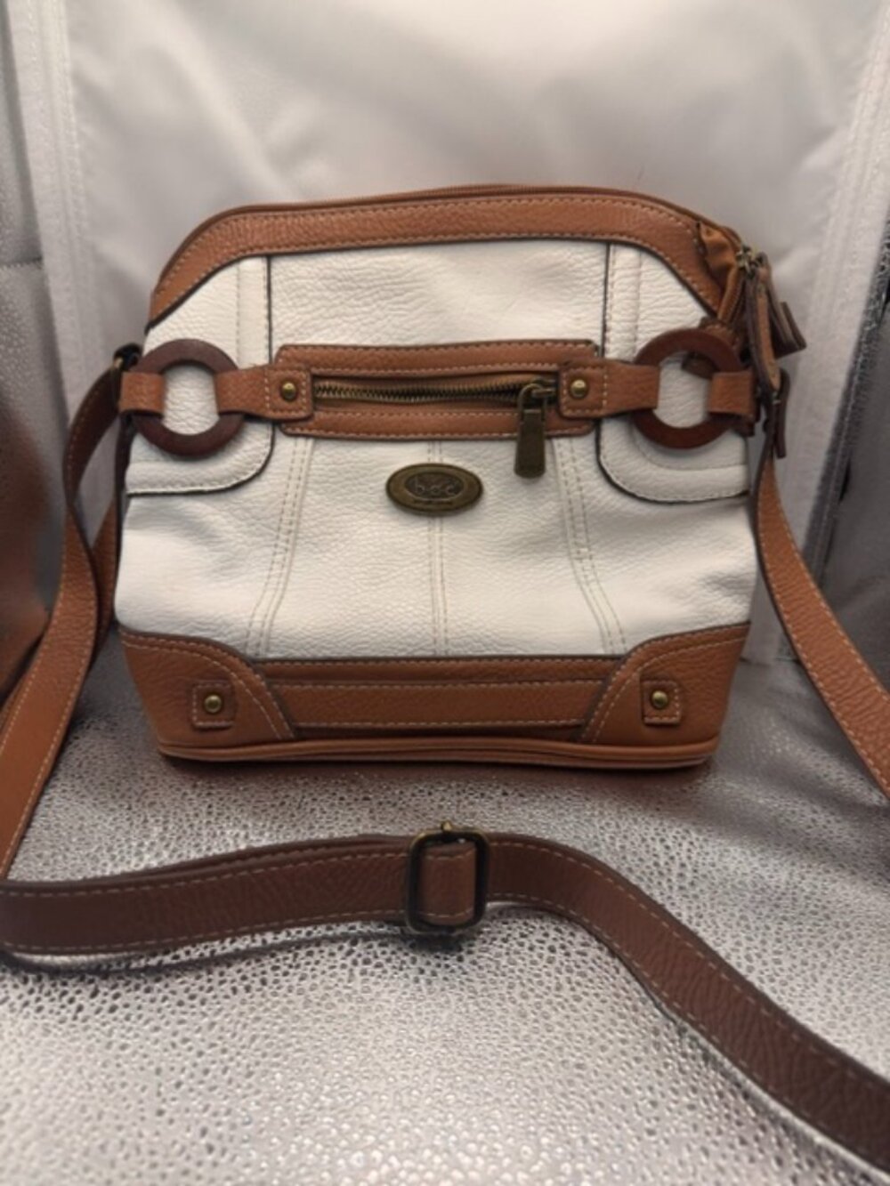 Born Concept (B.O.C) Crossbody, Shoulder Handbag, Brown and White